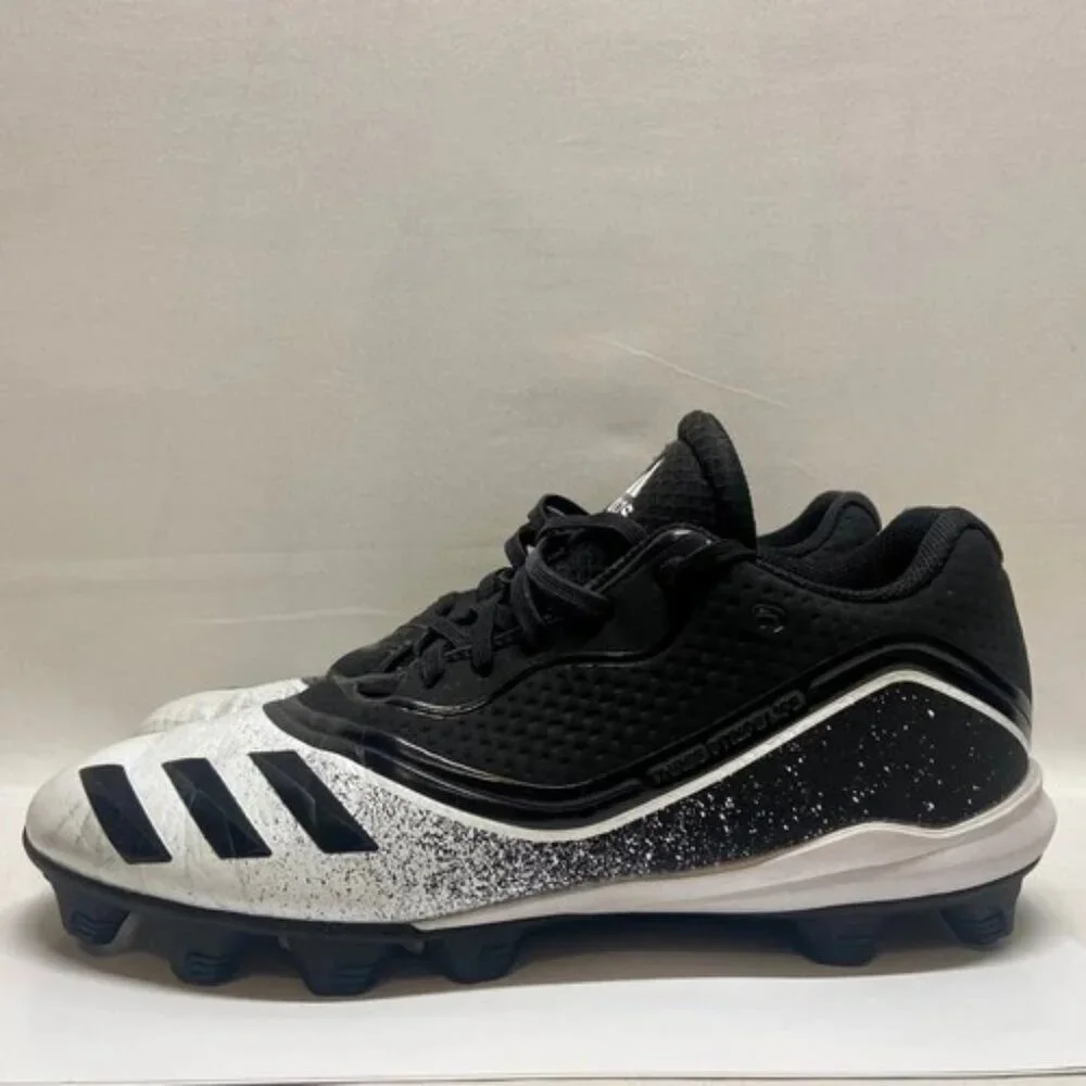 Adidas Icon Bounce Cleats Mens 7 Women 5.5 Black White Baseball Cleat SPG 753001